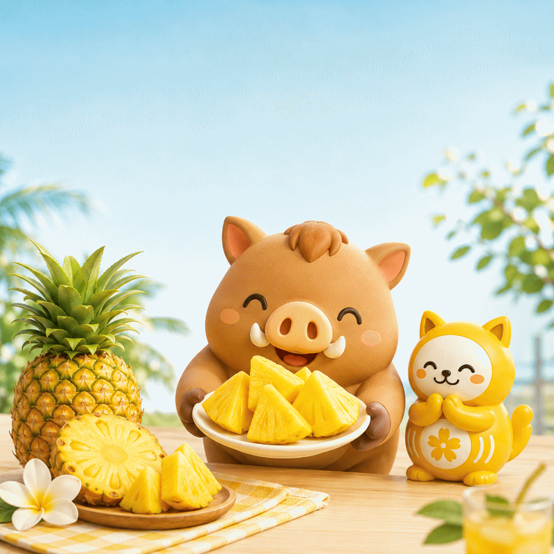 8月17日は「パイナップルの日」 癸亥 × 四緑木星 × 大安、甘い香りに会話が弾み、知恵と御縁が金運へつながる日