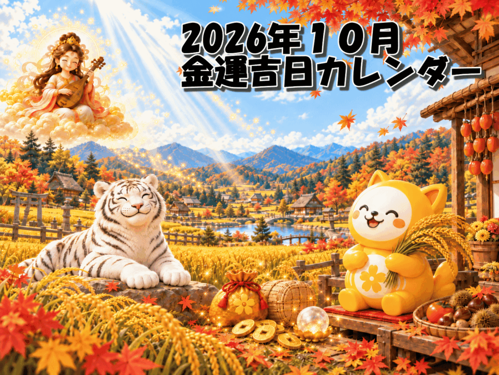 2026年10月（令和8年）の金運吉日はコチラ！一粒万倍日×天赦日と己巳の日、大安＆寅の日に注目