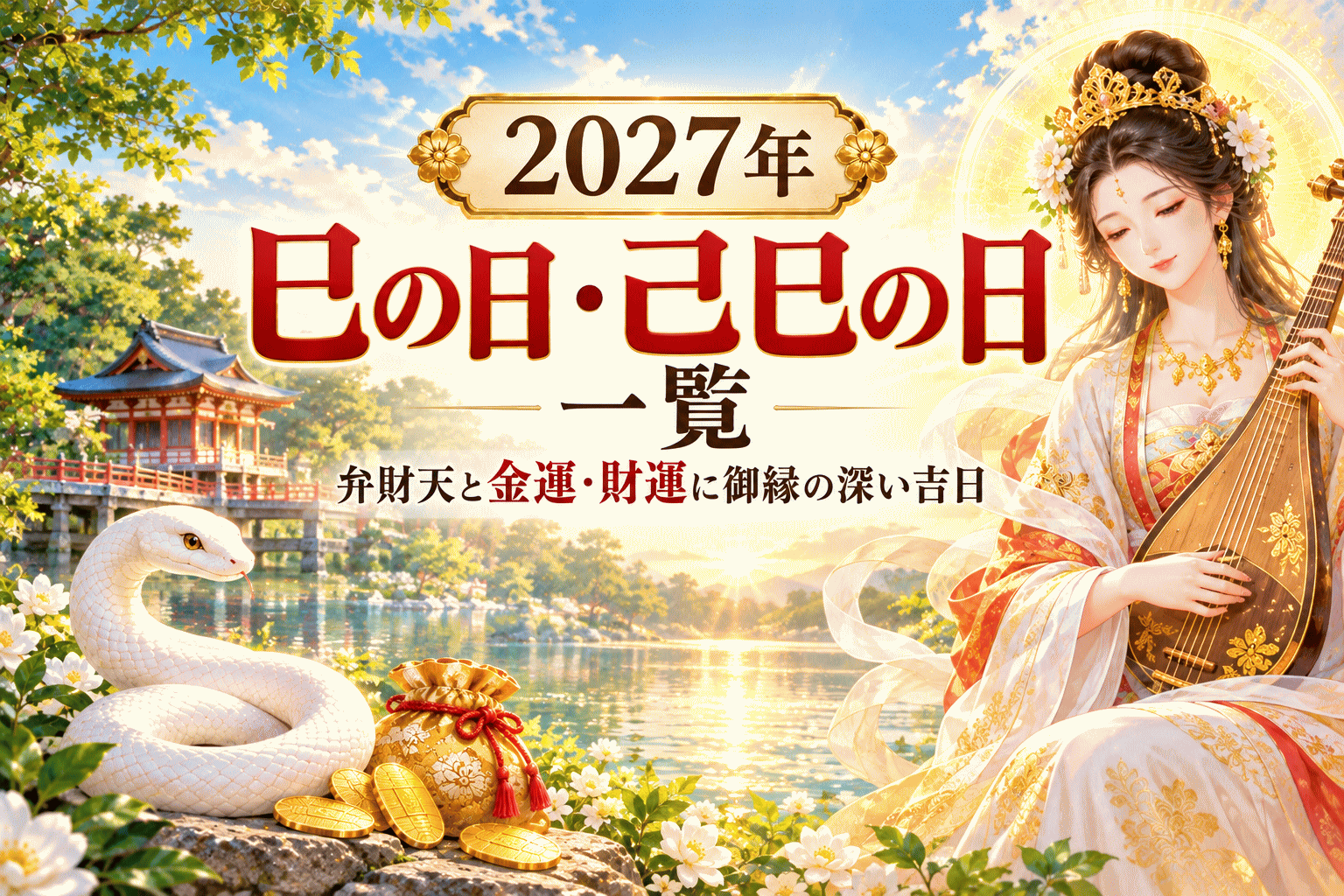 2027年の巳の日・己巳の日一覧｜弁財天と金運・財運に御縁の深い吉日